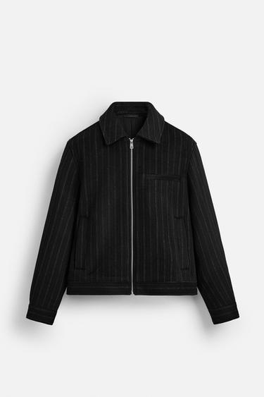 STRIPED WOOL JACKET - Black by Zara - Image 0