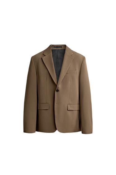 Zara COMFORT SUIT BLAZER - taupe brown