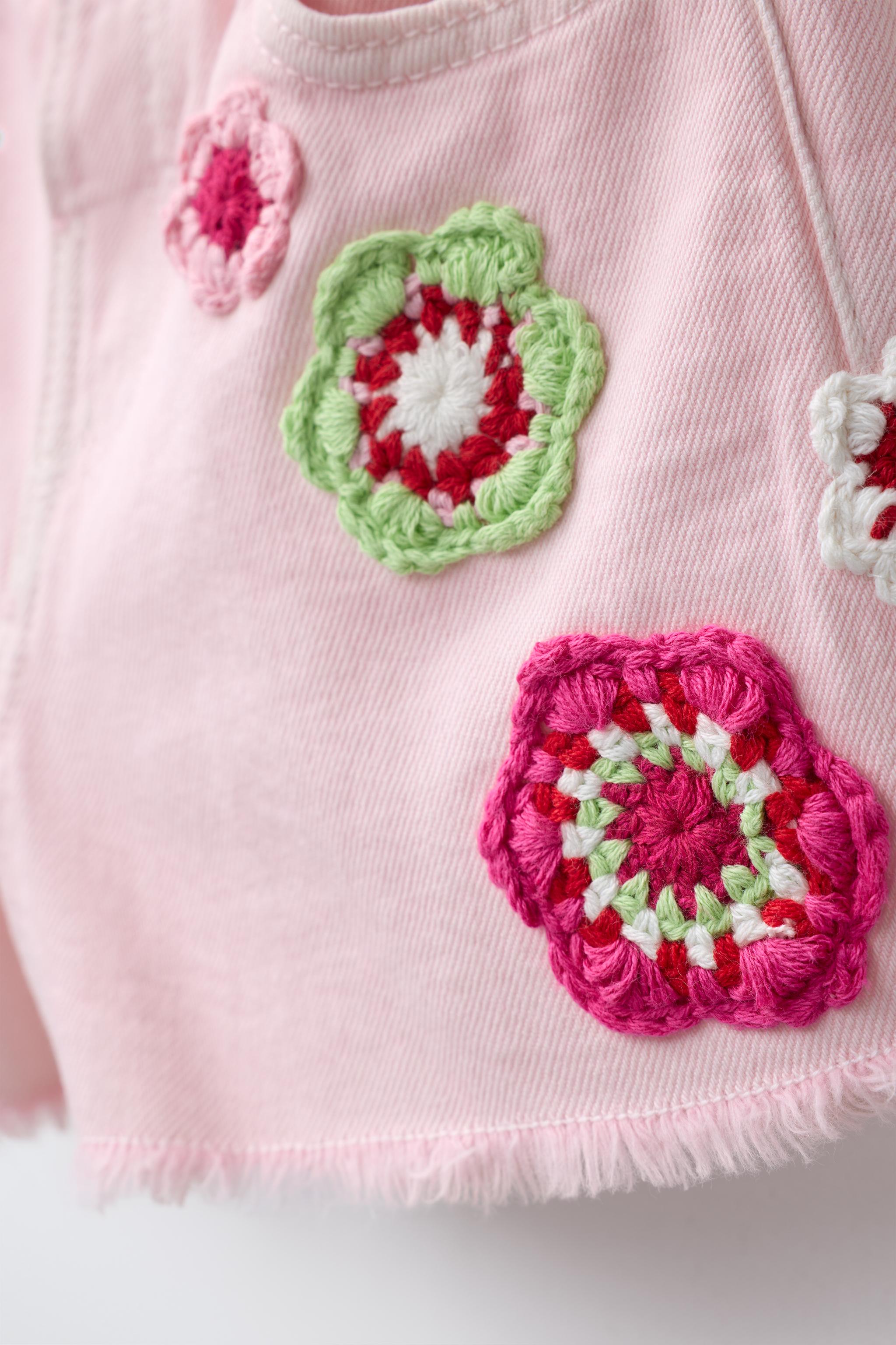 FLORAL CROCHET TWILL SHORTS