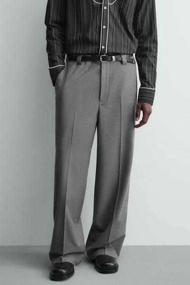FLOWING WIDE-LEG TROUSERS - Grey by Zara - Image 1