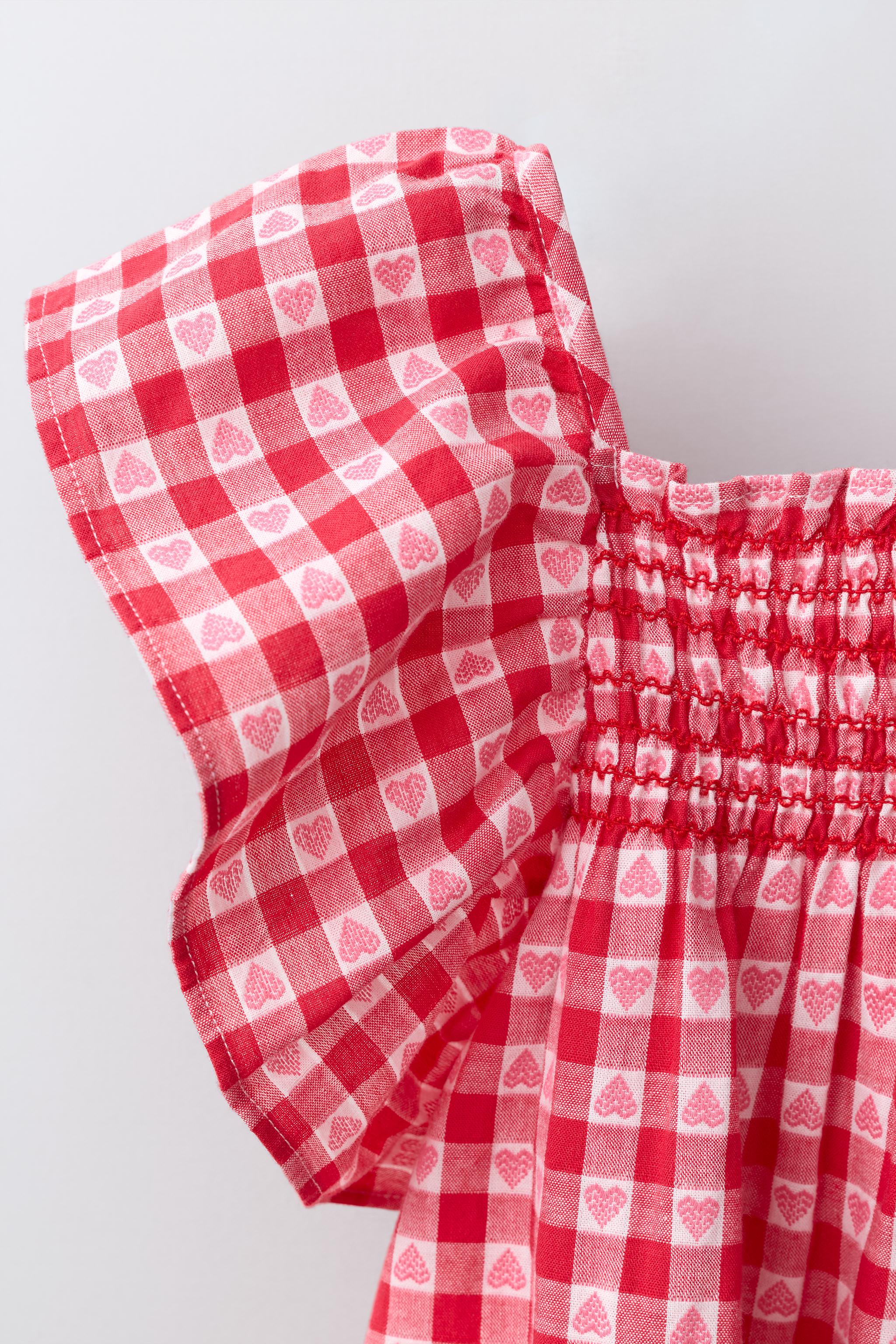 Детские платья Zara PLAID AND HEART PRINT DRESS — фото 4
