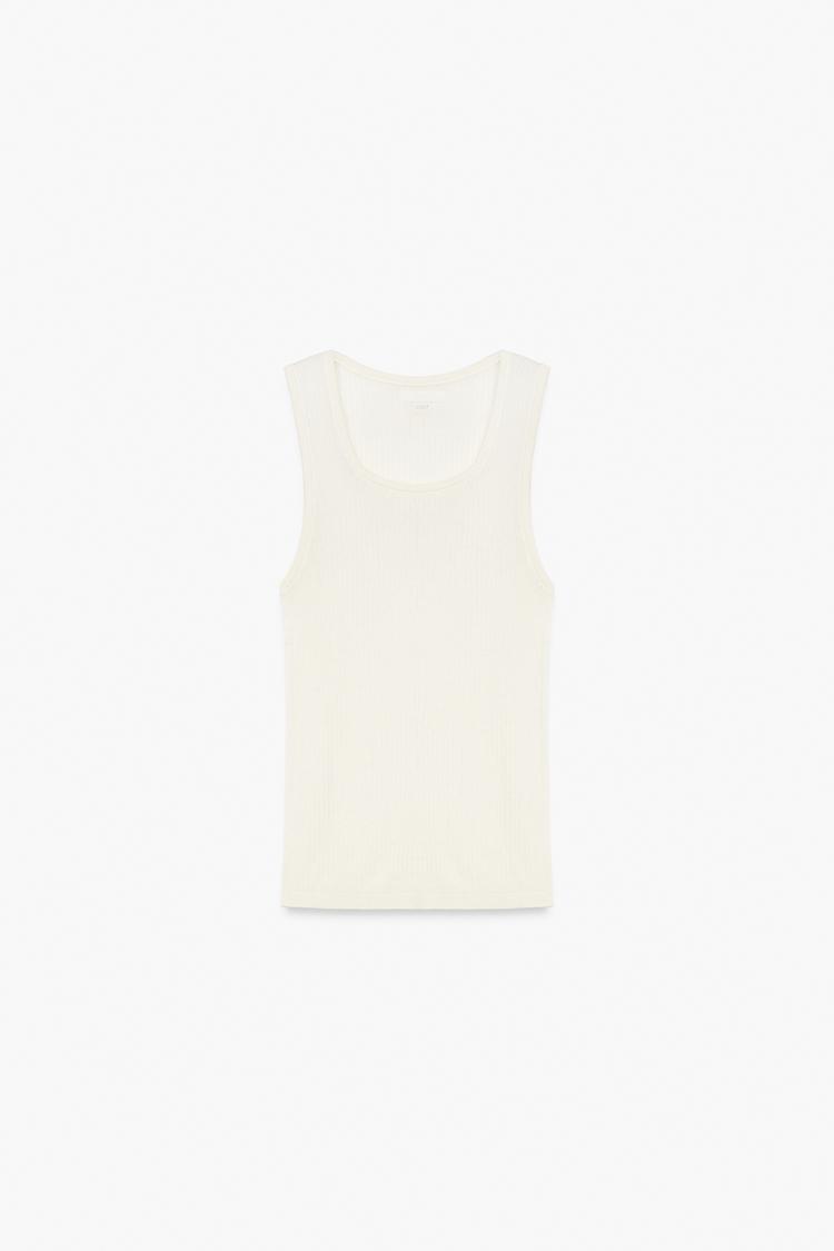 Camiseta tank punto ligero lana seda