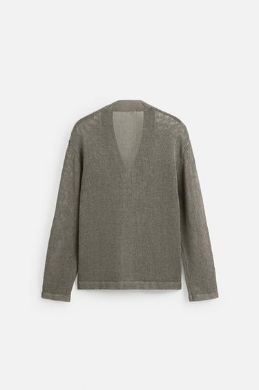 CARDIGAN STRUCTURE AJOURÉE - Marron / Taupe de Zara - Image 7