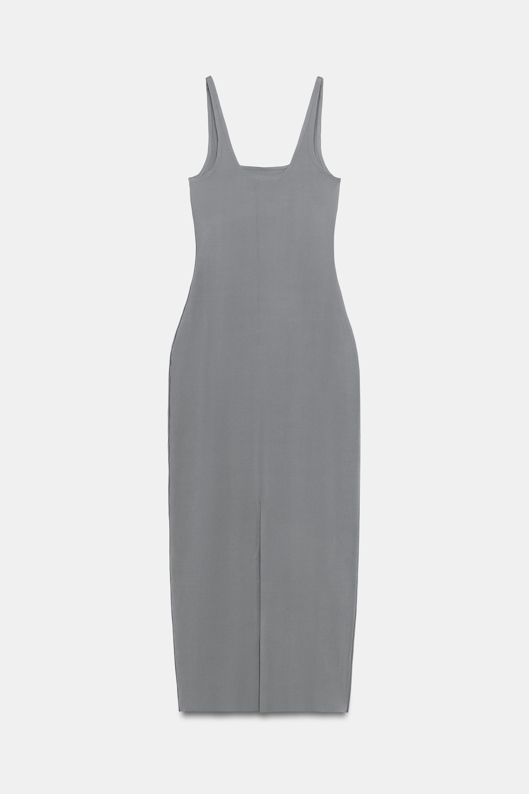Женские платья Zara CONTOURING MIDI DRESS — фото 8