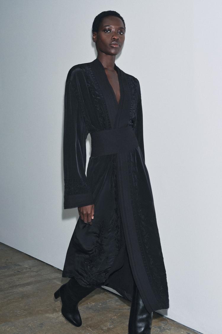 KIMONO RICAMATO FUSCIACCA ZW COLLECTION LIMITED EDITION Nero