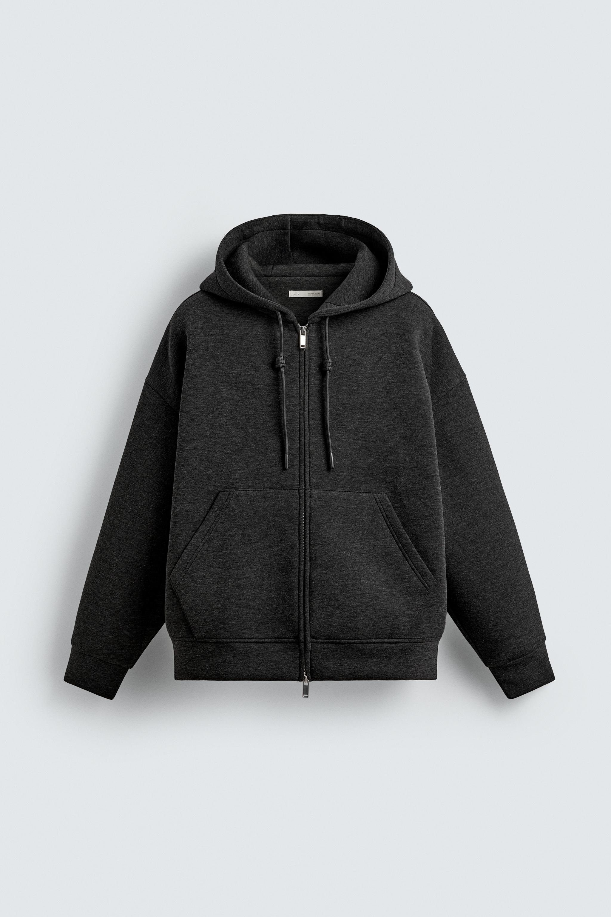 NEOPRENE EFFECT HOODIE SWEATSHIRT