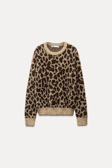 JACQUARD ANIMAL PRINT KNIT SWEATER - Leopard by Zara - Image 0