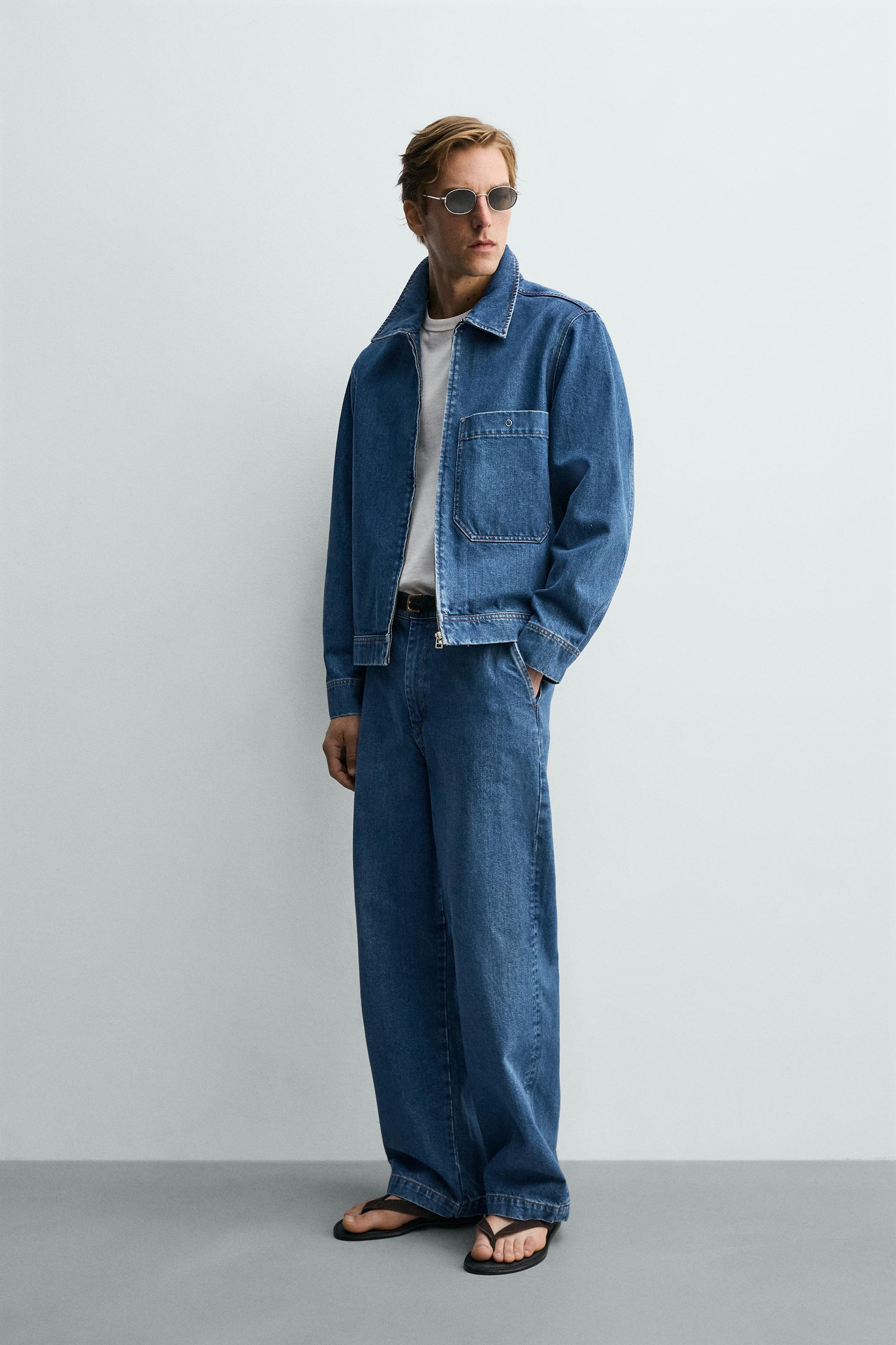 ZARA ロールアップデニムパンツ　デニムジャケット　セットアップ ジップアップデニムジャケット - ブルー | ZARA Japan / 日本