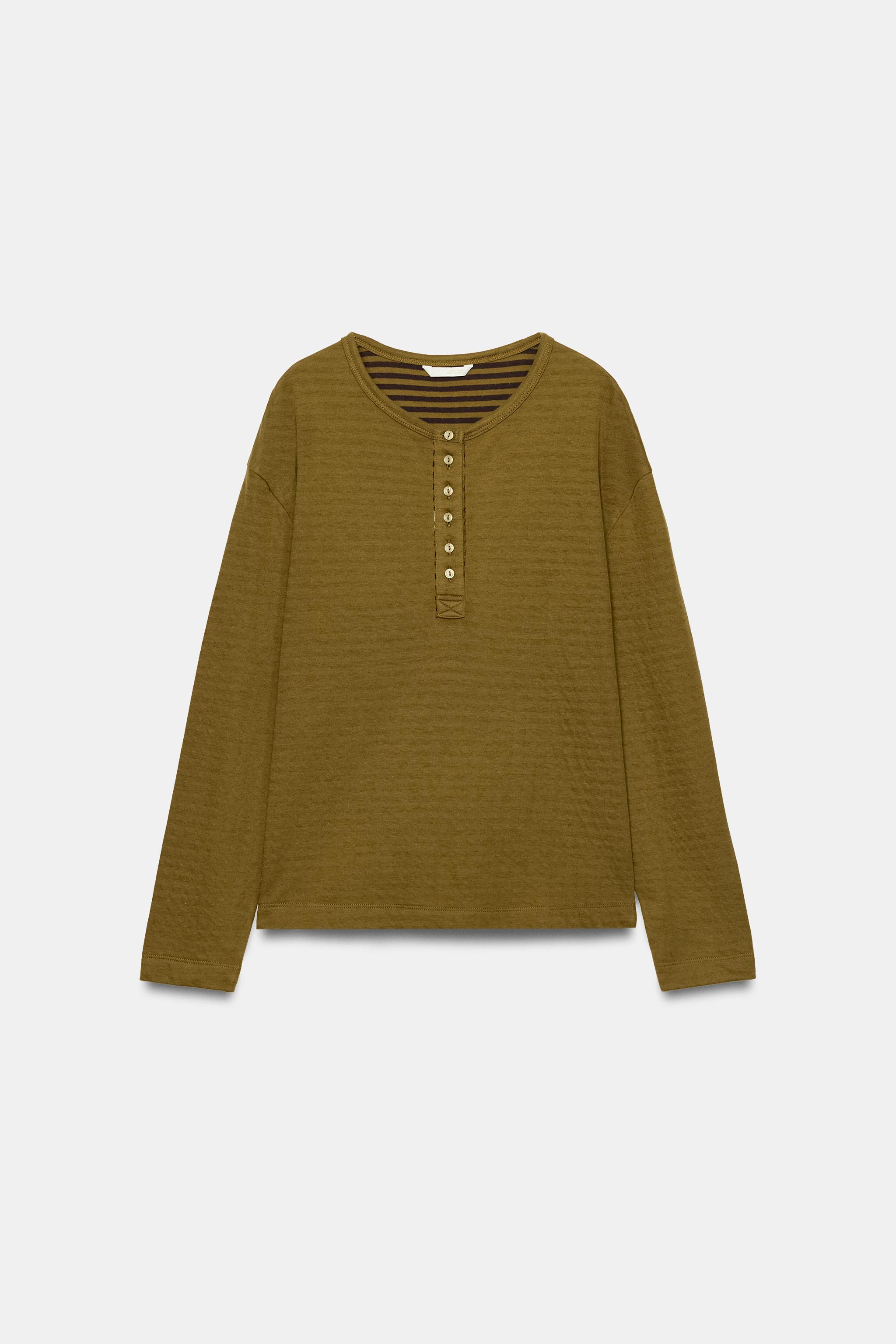 Double-Sided Henley Shirt by Zara