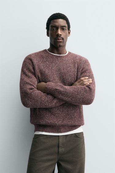 PURL KNIT JUMPER - Burgundy by Zara
