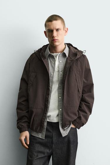 COMBINED WATER-REPELLENT TECHNICAL FLEECE JACKET - Brown by Zara