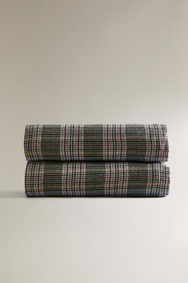 CHECK WOOL THROW - Greens by Zara - Image 1