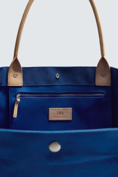 SAC SHOPPER DÉTAILS CUIR AARON LEVINE X ZARA - Bleu de Zara - Image 5
