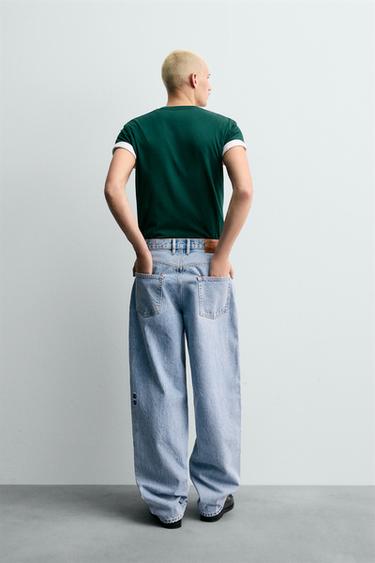 JEAN COUPE LOOSE FUSELÉE CHAMPION ® X ZARA - Bleu clair de Zara - Image 2