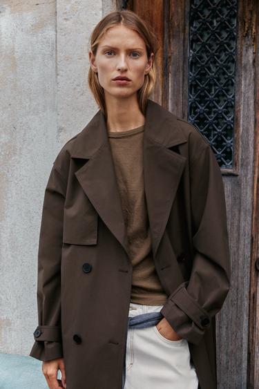 WATER-REPELLENT WINDPROOF TRENCH COAT — Brown 2
