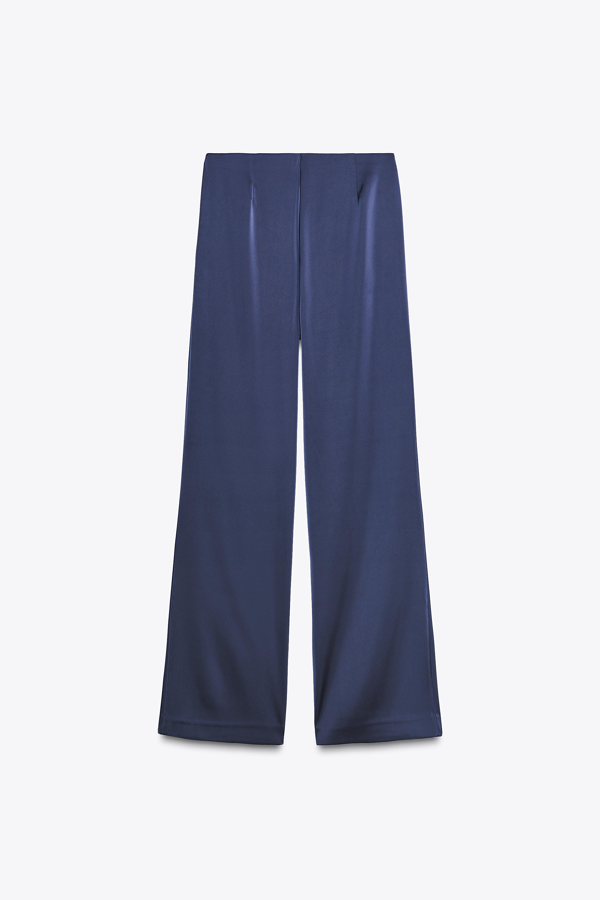ZARA ハイウエストサテンパンツ 5427/429 ハイウエストサテンパンツ - ブラック | ZARA Japan / 日本