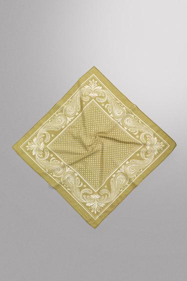 Zara GEOMETRIC PRINT BANDANA - Green