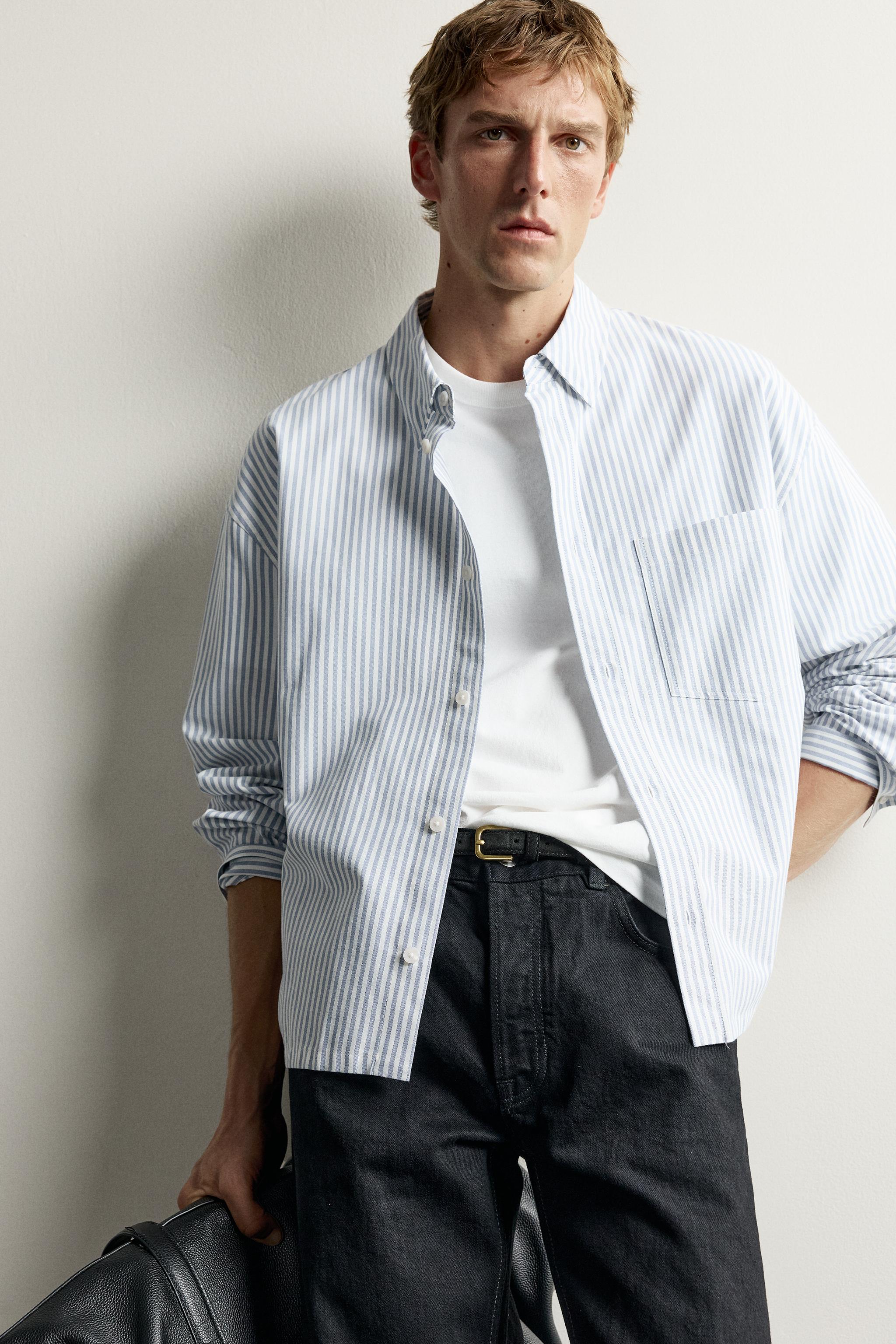 Мужские рубашки Zara BOXY FIT SHIRT — фото 6