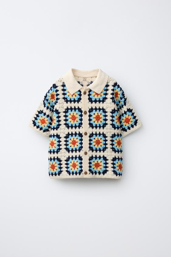 CAMISA PUNTO CROCHET - Amarillo pastel de Zara - Imagen 0