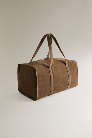 SAC DE VOYAGE CUIR - Vert kaki de Zara - Image 1