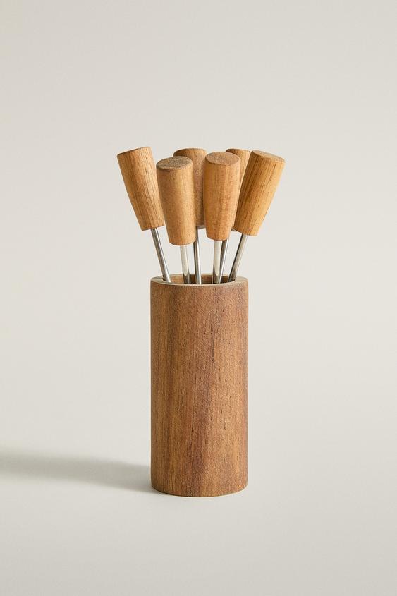 SET PINCHOS APERITIVO CUBILETE (SET DE 6) - Beige claro de Zara - Imagen 0