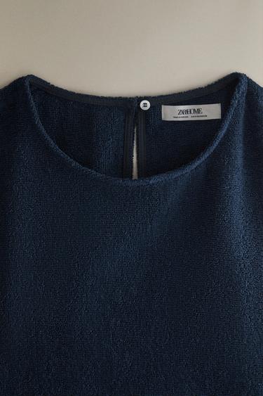 COTTON TERRY BEACH TOP - Navy blue by Zara - Image 1