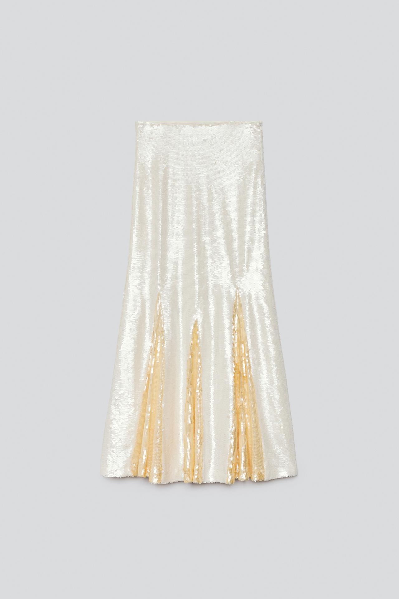 SEQUIN SKIRT — White