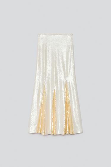 SEQUIN SKIRT — White 2