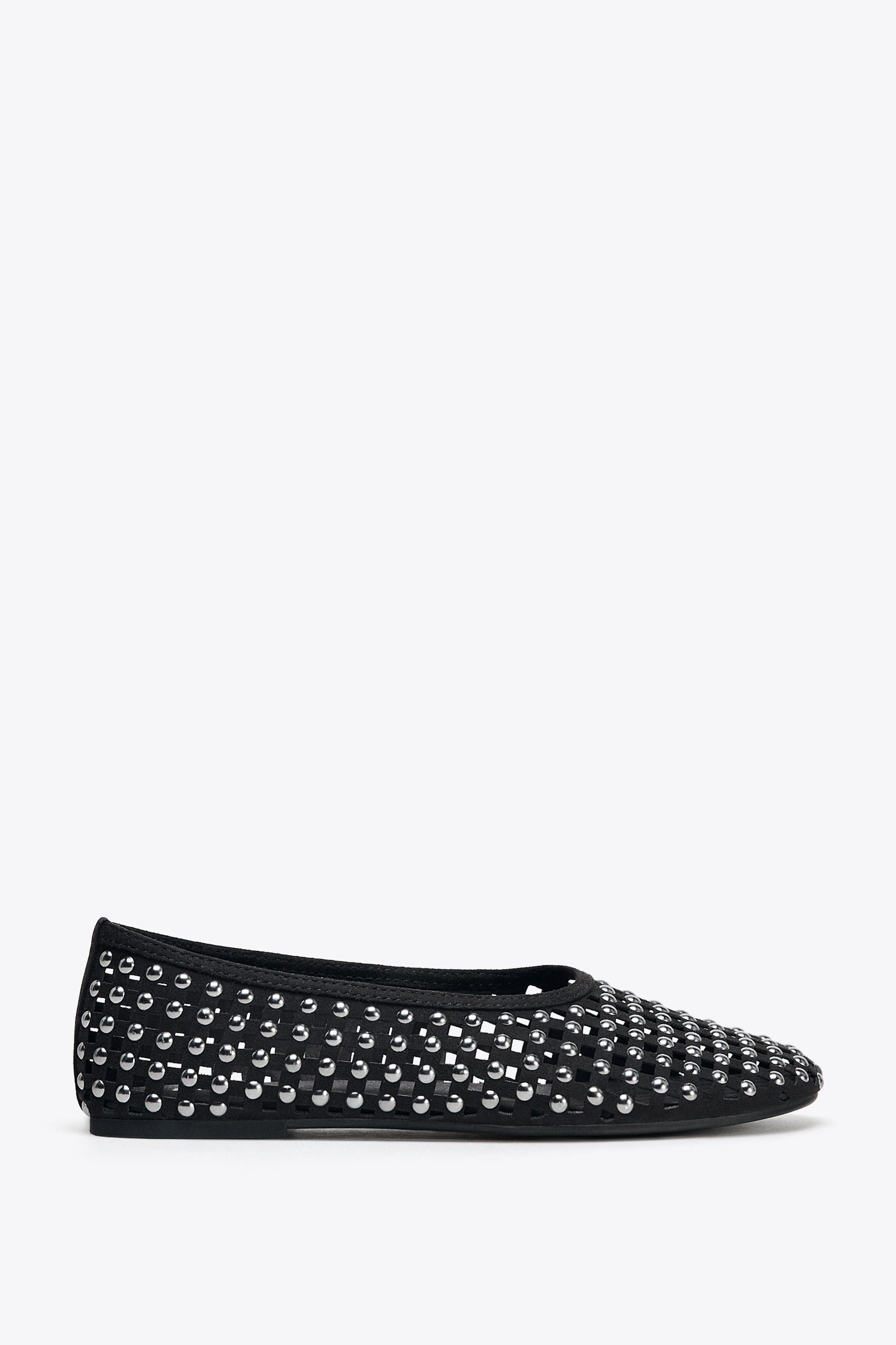 その他 mary STUDDED MESH MARY JANES - Black | ZARA United States