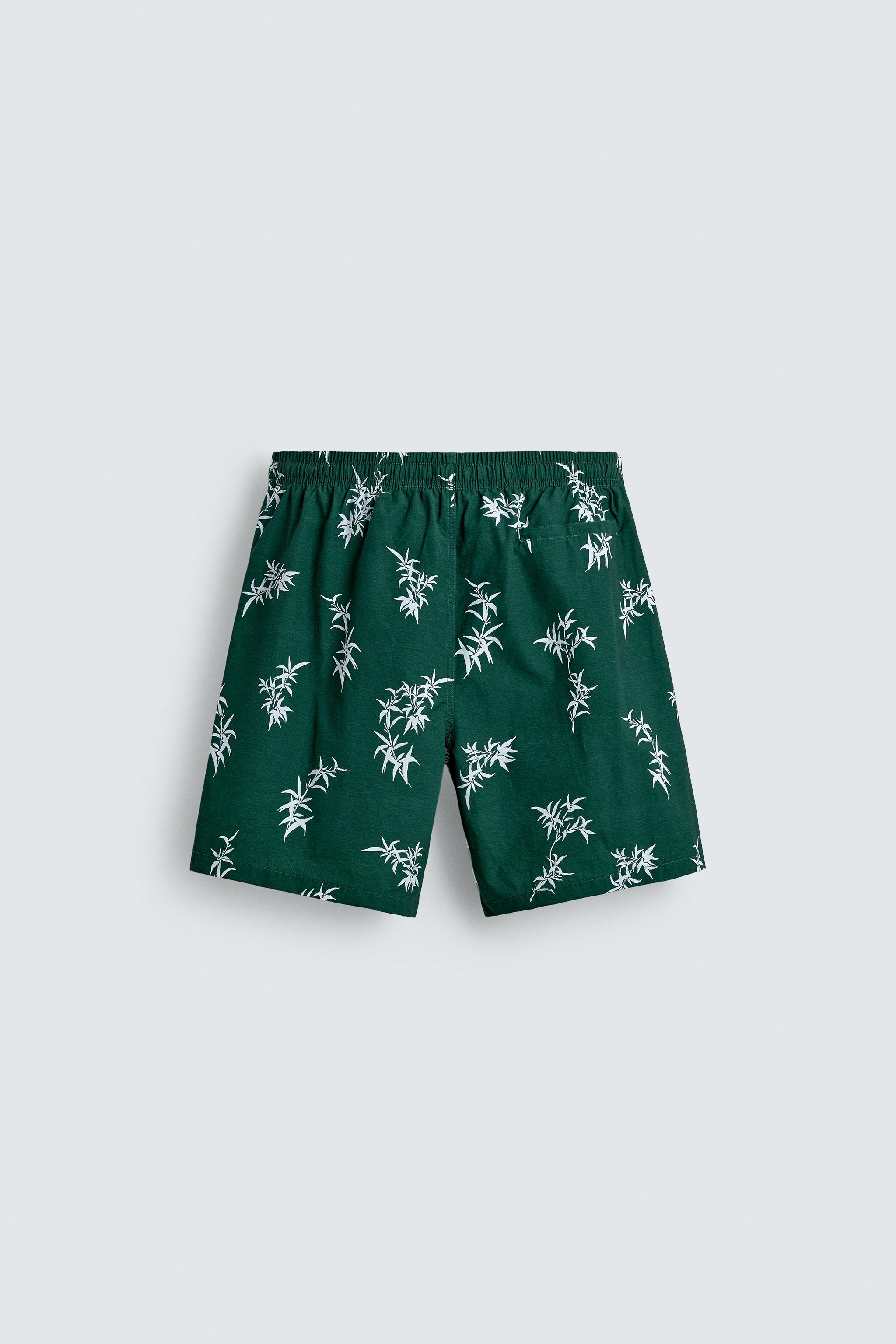 MAILLOT DE BAIN LONG À IMPRIMÉ FEUILLES