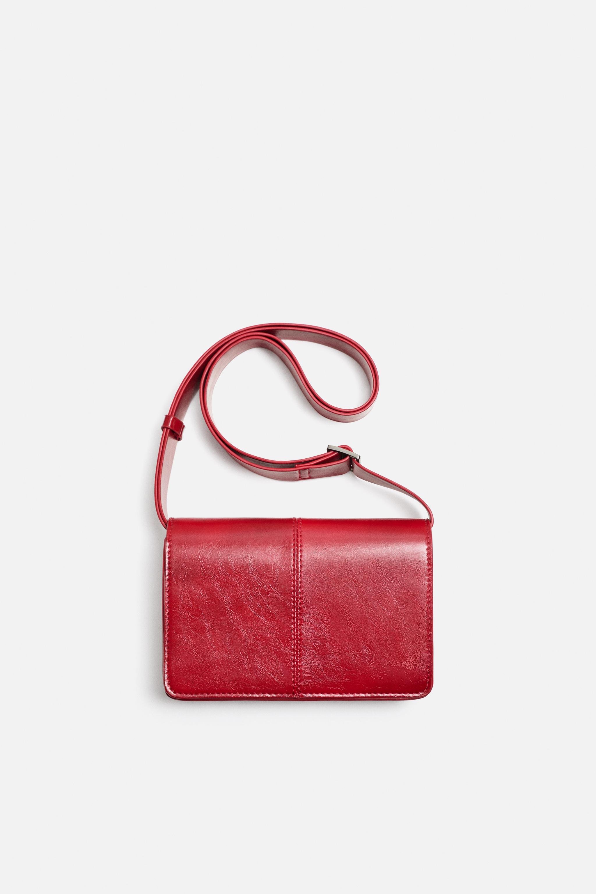 CROSSBODY BAG WITH FOLDOVER FLAP Red ZARA Australia