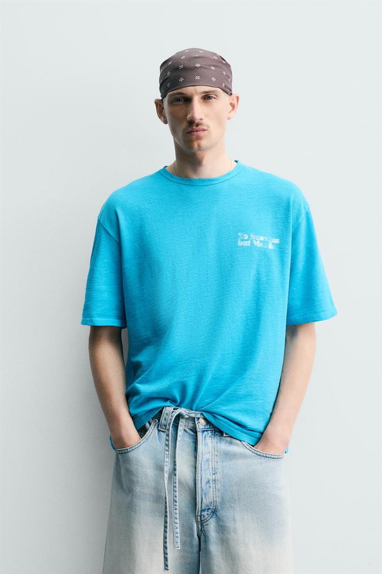 ZARA FADED PRINT KNIT T-SHIRT