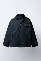 WATER REPELLENT FAUX FUR LINED RUBBERIZED JACKET