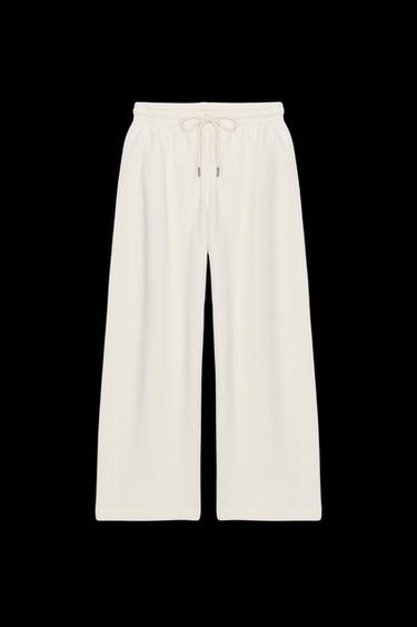 RUSTIC WIDE-LEG TROUSERS - Ecru by Zara - Image 0