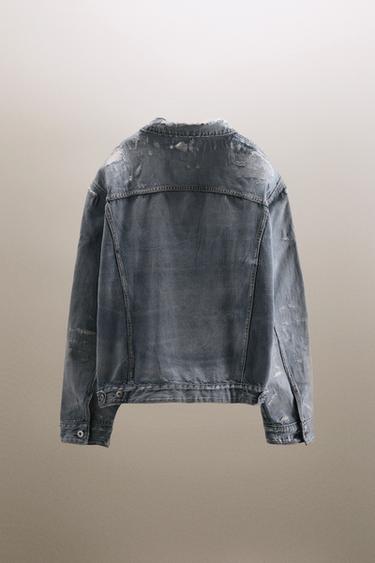 VESTE EN JEAN TRF DÉCHIRÉE - Bleu clair de Zara - Image 4