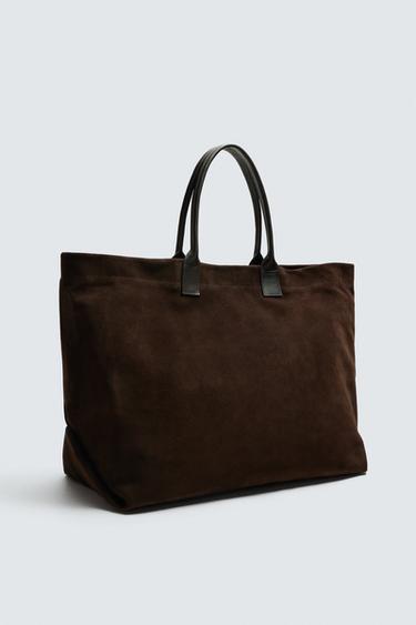 SAC SHOPPER CUIR ÉDITION LIMITÉE - Marron de Zara - Image 2