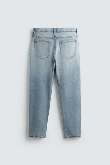 SLIM FIT CROPPED JEANS - Light blue by Zara - Image 7