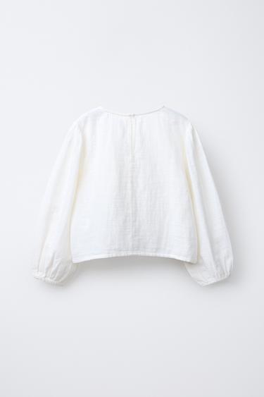ROMANTIC EMBROIDERED SHIRT - Oyster-white by Zara - Image 1