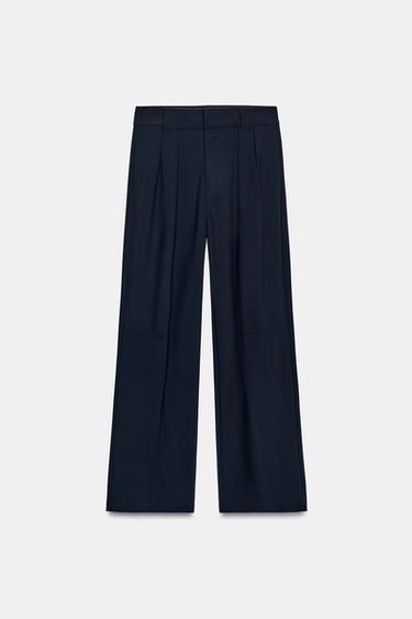 VOLUMETRIC PLEATED PANTS — Dark navy 2