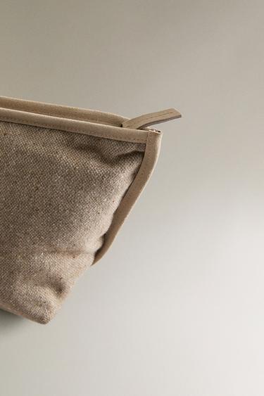 LARGE FABRIC WASH BAG - Taupe Grey de Zara - Image 4