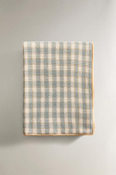 DECKE WAFFELSTRUKTUR KARO - Wasserblau von Zara