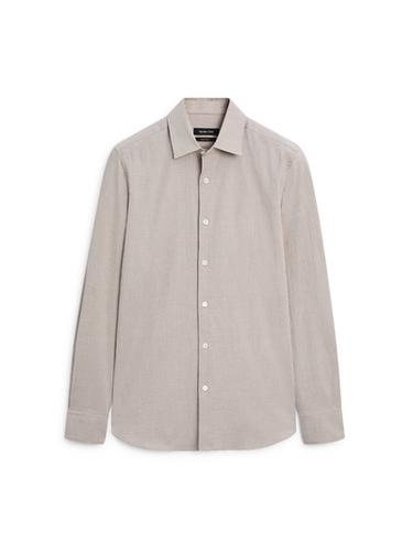 Zara Houndstooth cotton blend shirt - Beige