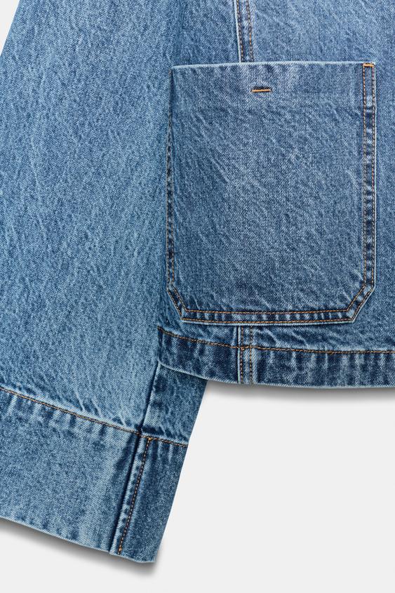 Z1975 クロップドデニムジャケット - ミディアムブルー | ZARA Japan 