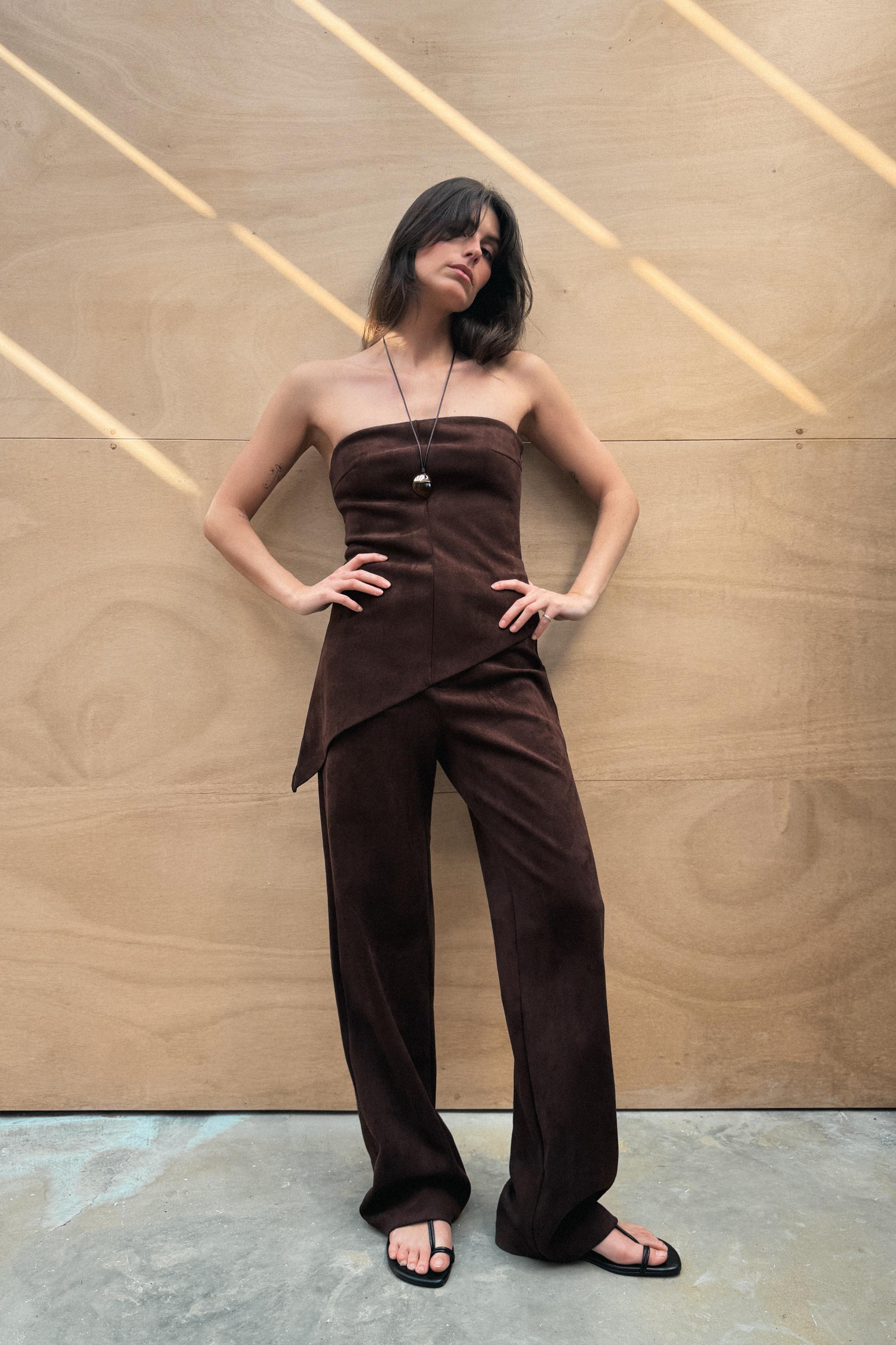 PANTALON EFFET DAIM