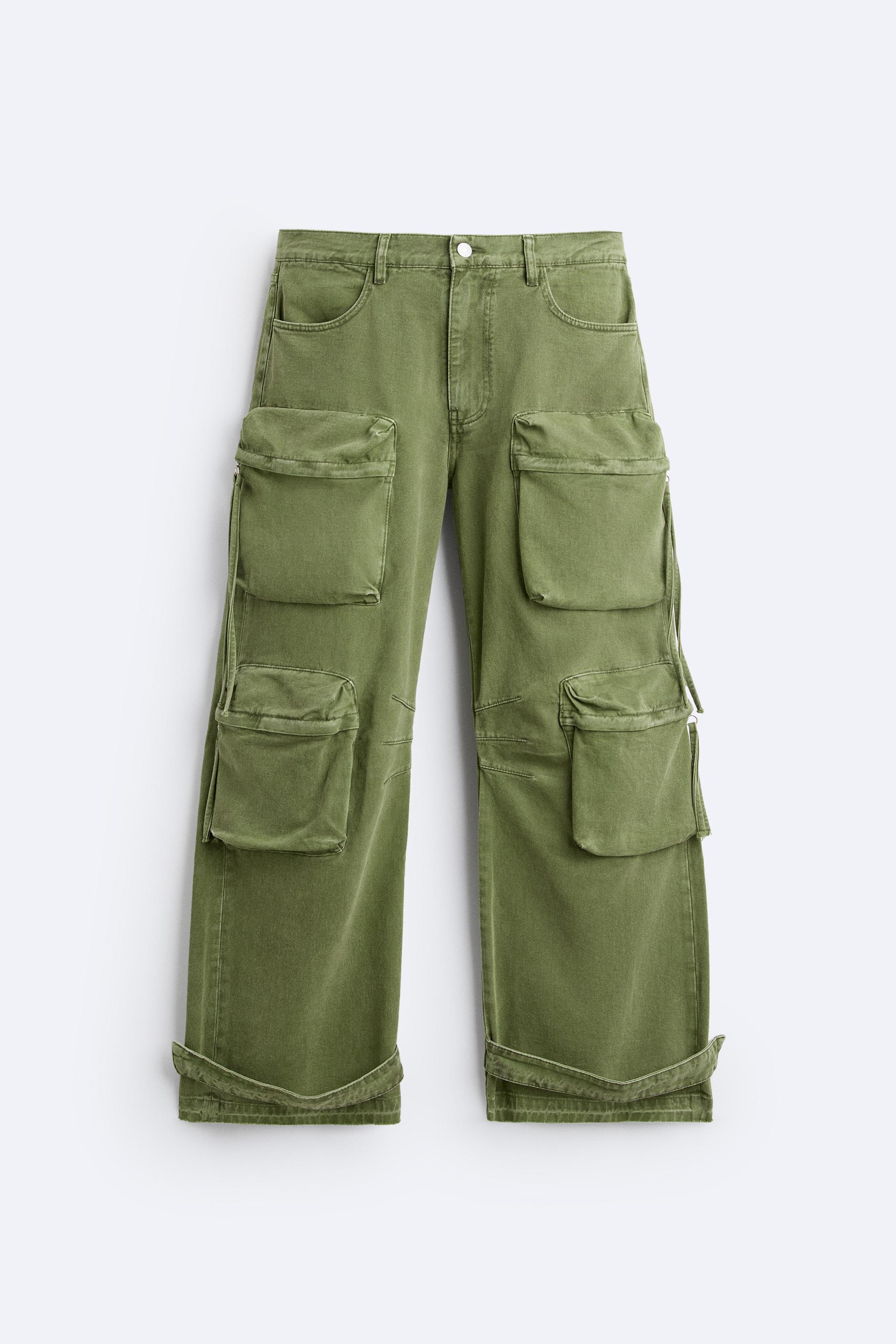 POCKET DENIM CARGO PANTS Ecru ZARA United States