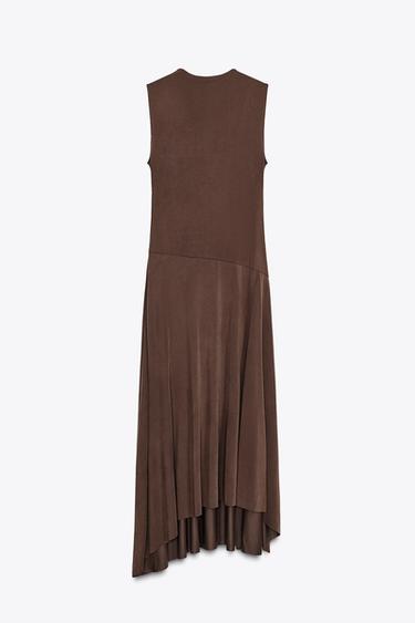 FLOWING MIDI DRESS - Brown by Zara - Image 0