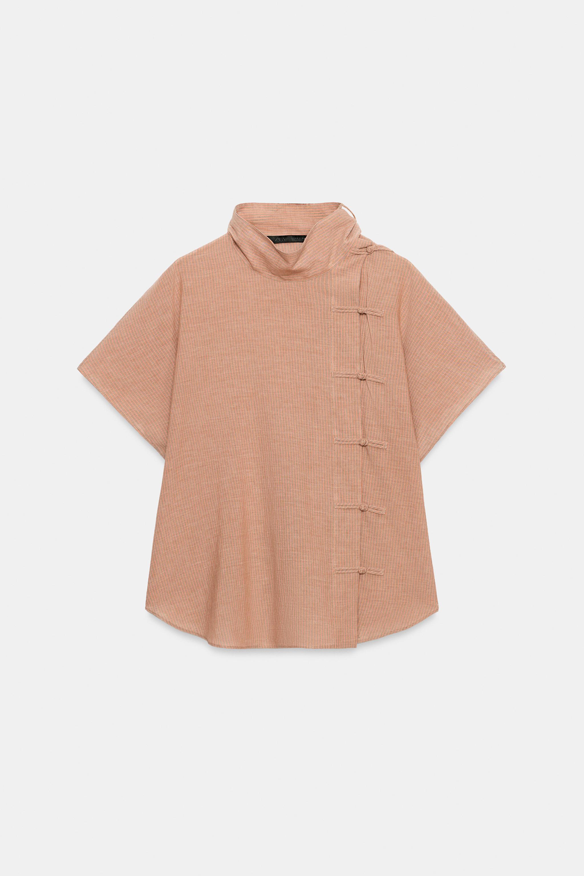 Женские рубашки Zara FROG FASTENING SHIRT ZW COLLECTION — фото 5