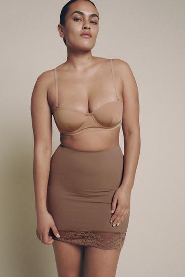 SUTIENË ME TELA ME POLIAMID - rozë e lehtë nga Zara