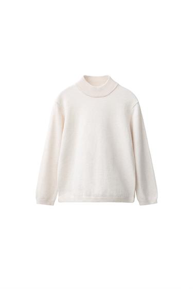 Zara MOCK NECK KNIT JUMPER - Ecru