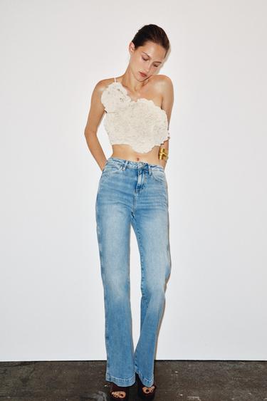 FLORAL CROP TOP - Ecru by Zara